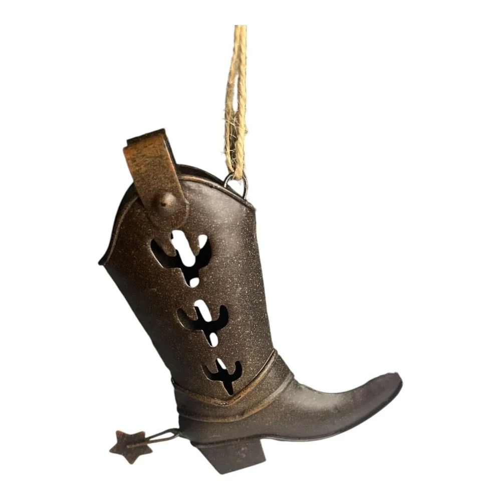 Western Christmas tree Ornaments Cowboy Boot Cowgirl Country Rustic Lot 3